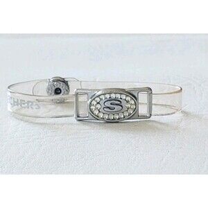 Vintage y2k Skechers Jelly Bracelet crystal logo on translucent band 7"